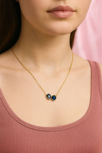 Collier Sofia Bleu Céleste