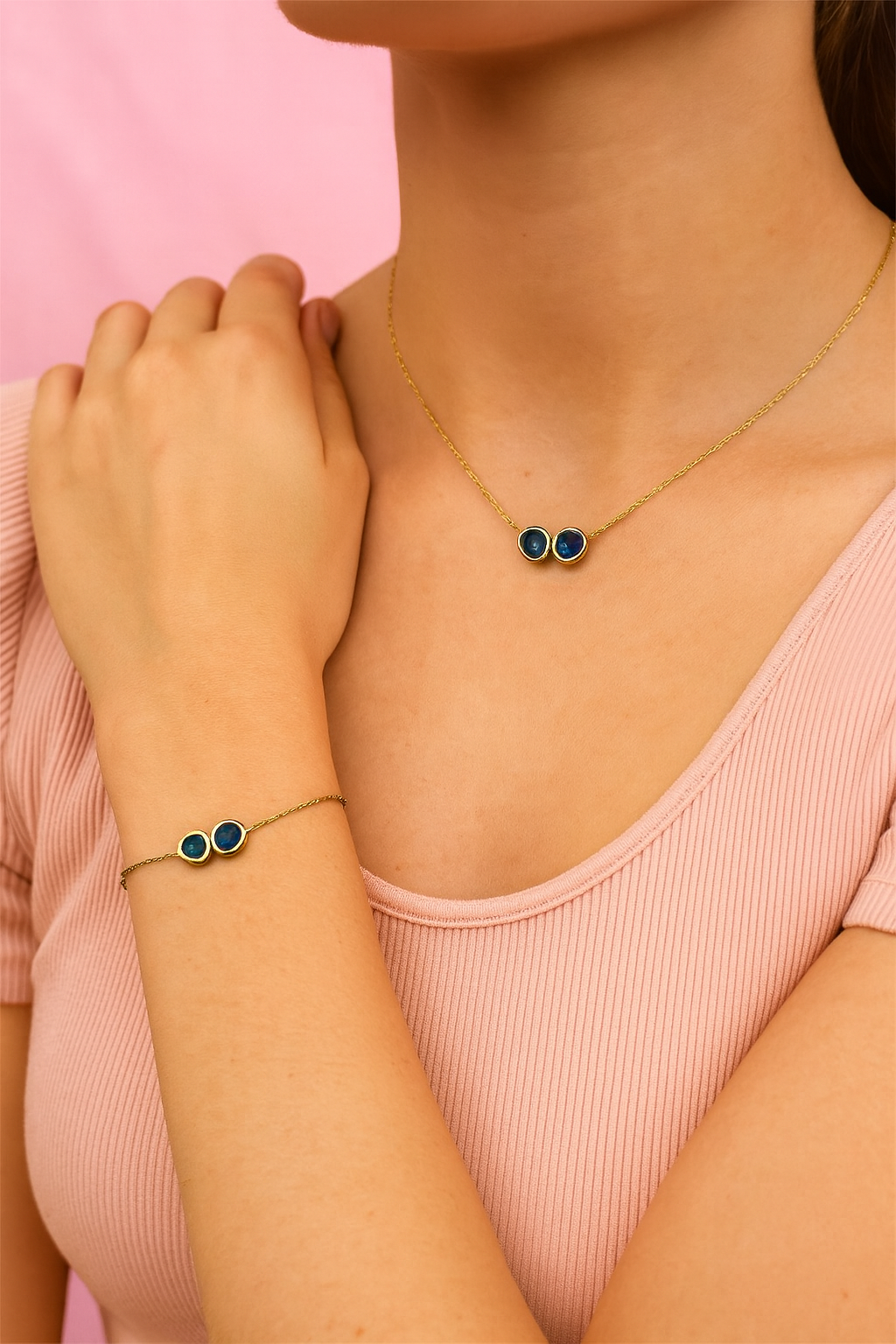 Collier Sofia Bleu Céleste